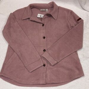L.L. Bean cozy cottage fleece button down Shacket rose small